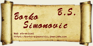 Borko Simonović vizit kartica